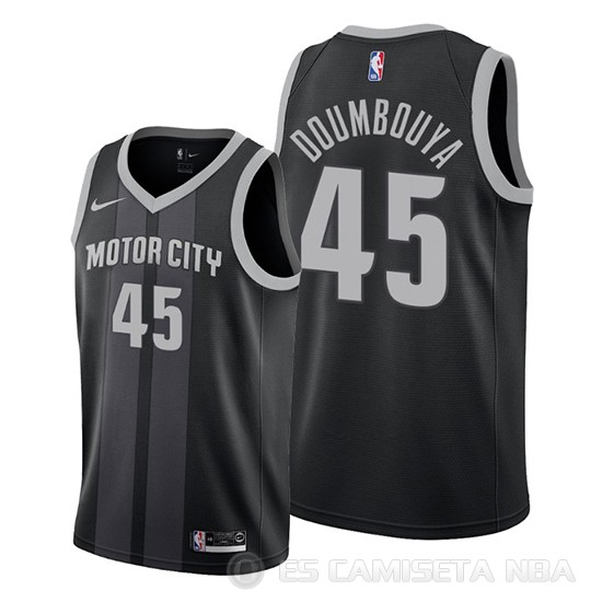 Camiseta Sekou Doumbouya #45 Detroit Pistons Ciudad 2019-20 Negro - Haga un click en la imagen para cerrar